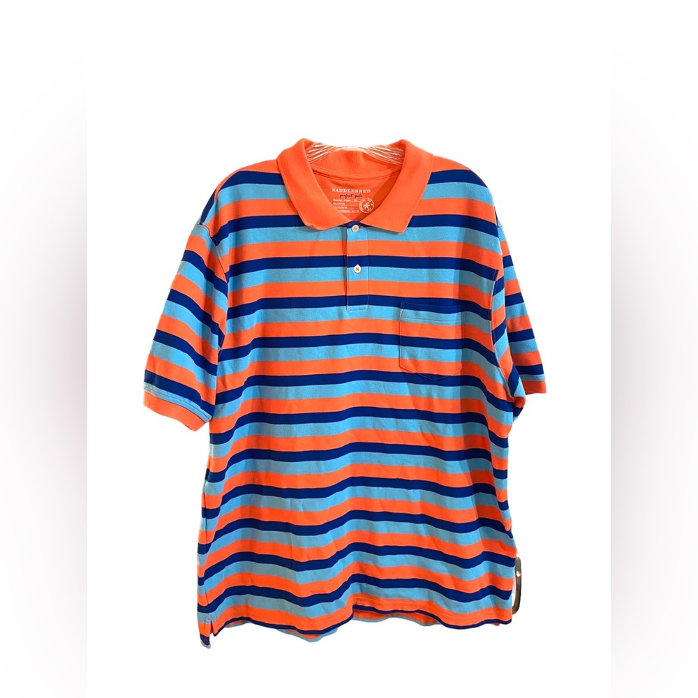Saddlebred orange and blue men’s polo shirt size XL NWOT